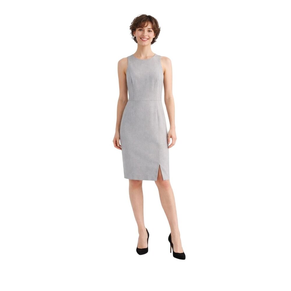 Banana Republic Gray Size 0 Sleeveless Sheath Dress Cotton Blend
